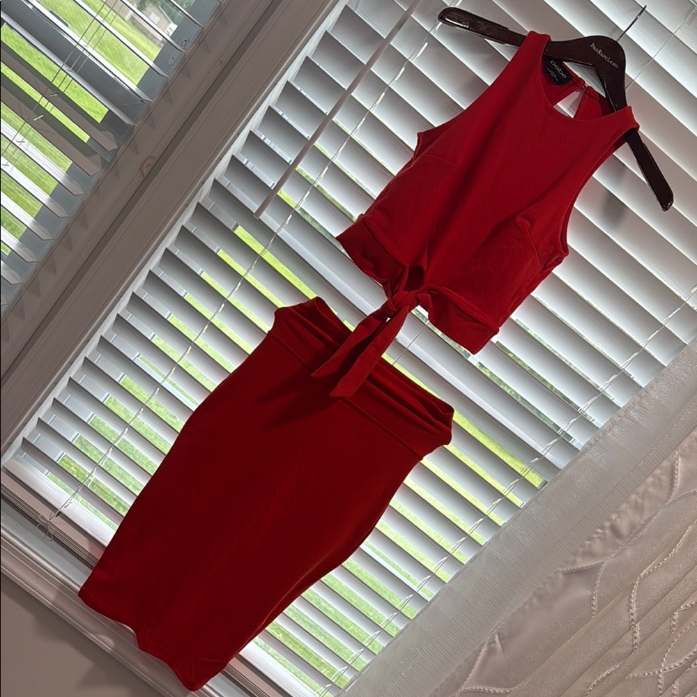 Bebe Vibrant Red Skirt